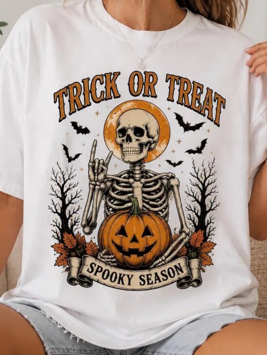 Tops - Funny Halloween Shirt, Pumpkin Shirt, Halloween Gift Tee